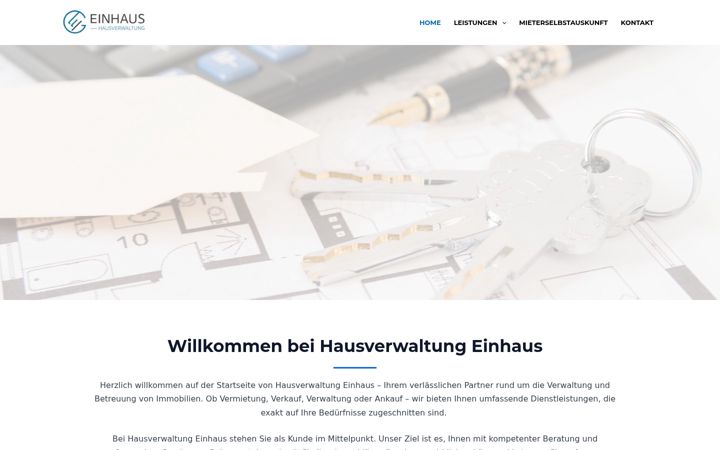 Screenshot stránky hausverwaltung-einhaus.de