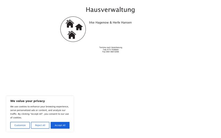 Screenshot of hausverwaltung-ihagenow.de