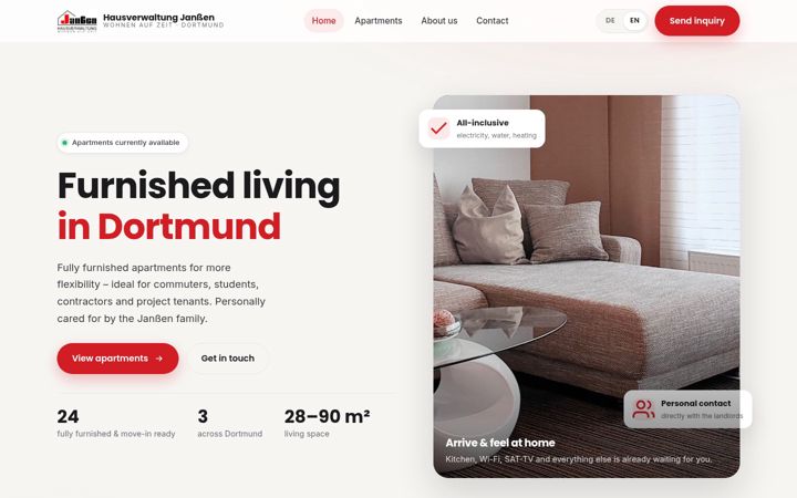 Screenshot of hausverwaltung-janssen.com