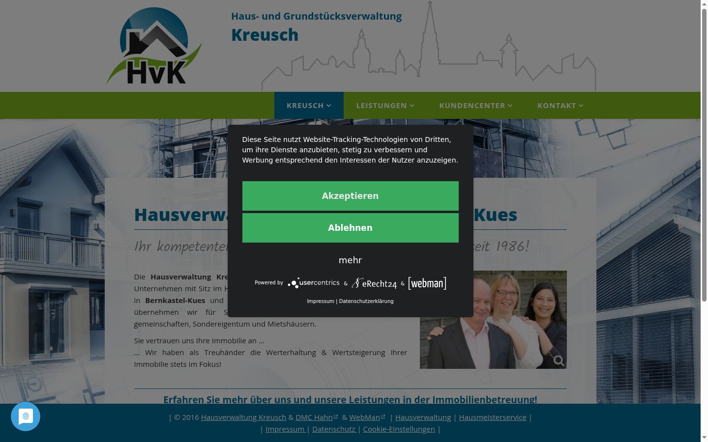Screenshot del banner di consenso mostrato prima di qualsiasi interazione
