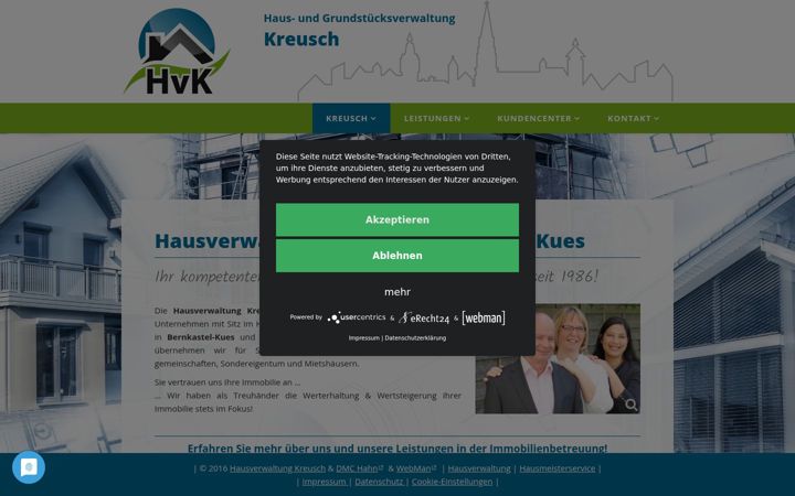 Screenshot of hausverwaltung-kreusch.de