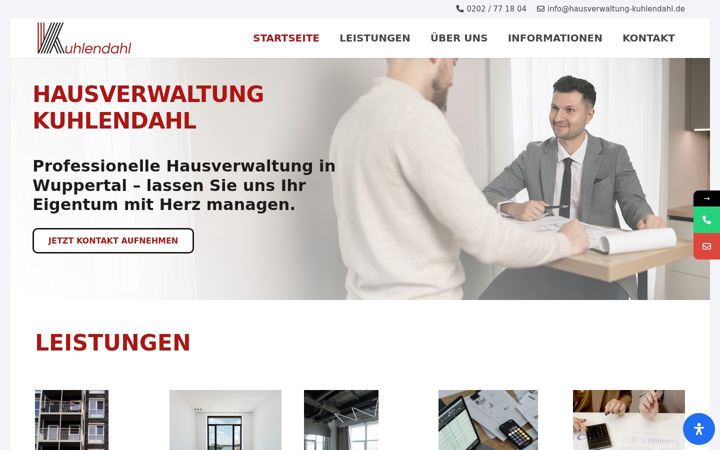 Screenshot of hausverwaltung-kuhlendahl.de