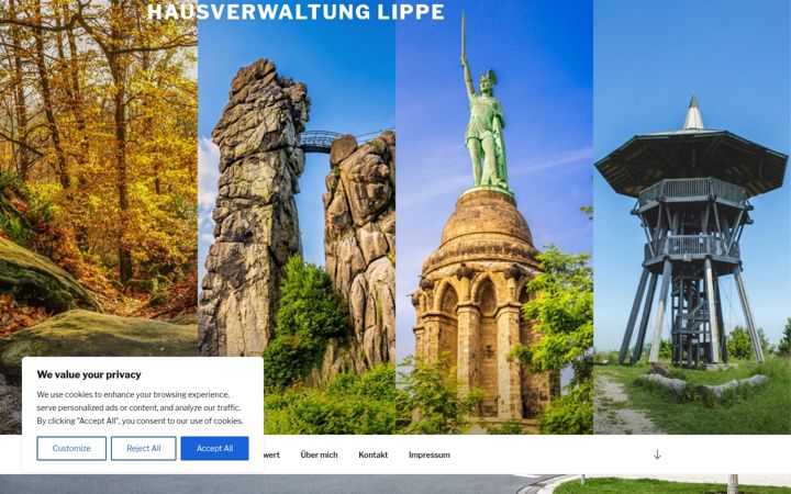 Screenshot of hausverwaltung-lippe.de