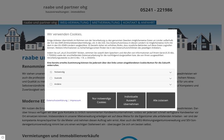 Screenshot of hausverwaltung-raabe-und-partner.de