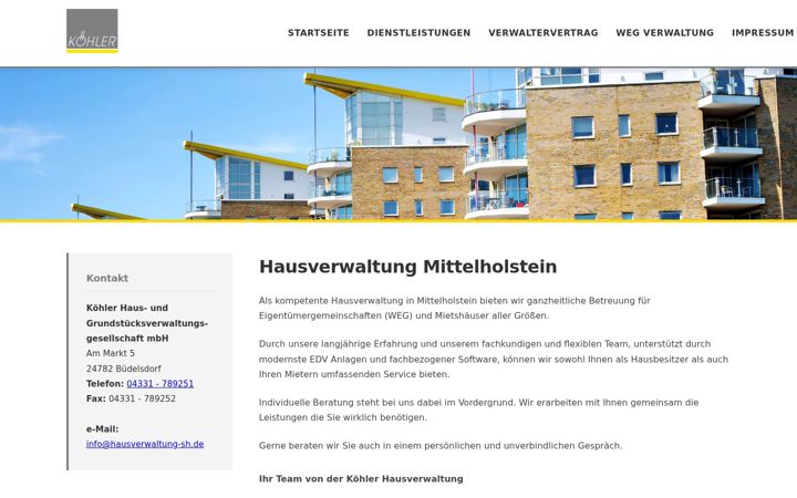 Captura de ecrã de hausverwaltung-sh.de