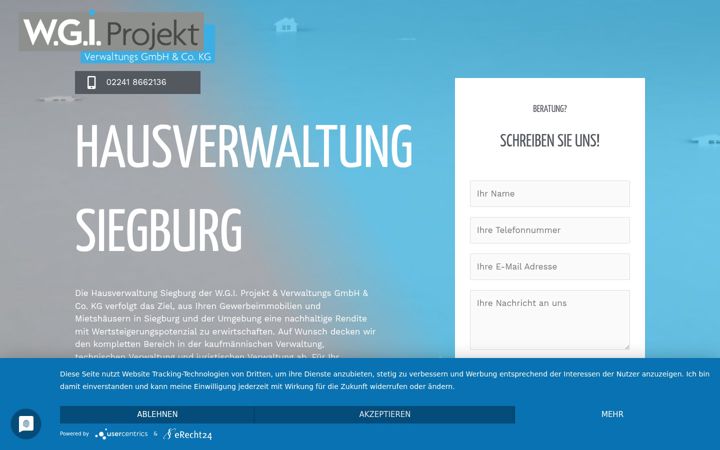 Screenshot of hausverwaltung-siegburg.de