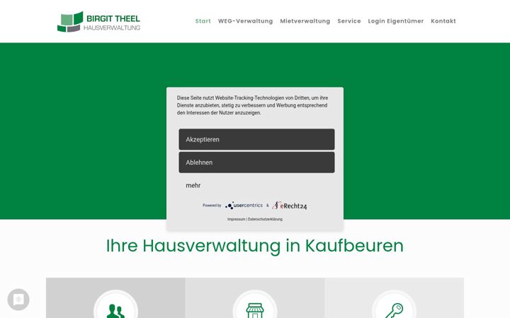 Screenshot of hausverwaltung-theel.de