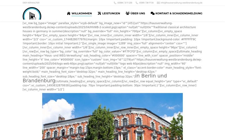 Screenshot of hausverwaltung-westbrandenburg.de