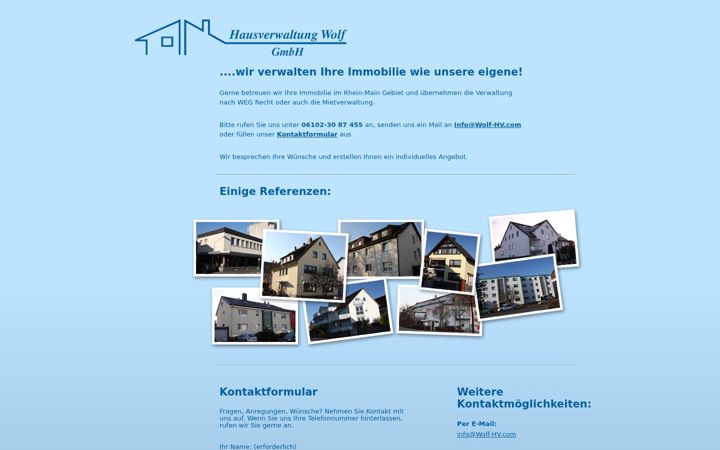 Screenshot of hausverwaltung-wolf.com