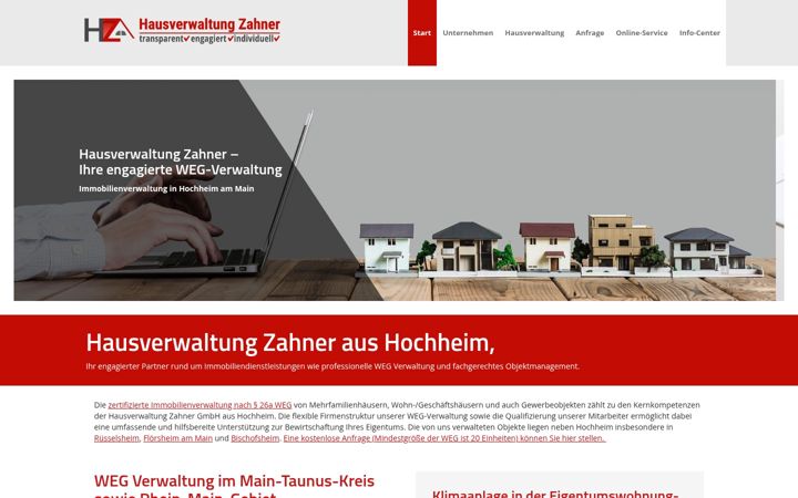 Ekrano kopija hausverwaltung-zahner.de