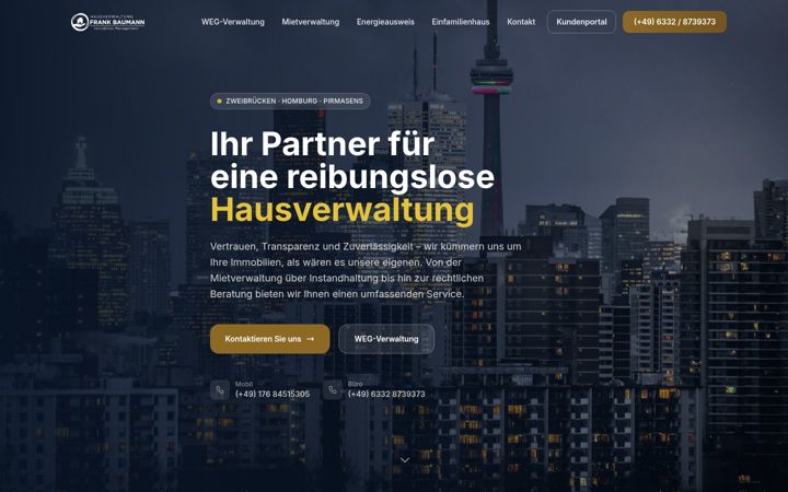 Screenshot of hausverwaltungbaumann.de