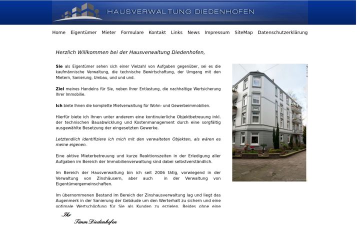 Screenshot of hausverwaltungdiedenhofen.de