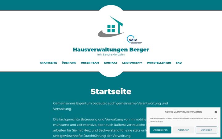 Screenshot of hausverwaltungen-berger.com