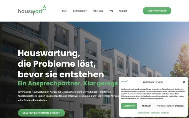 Screenshot of hauswartplus.ch