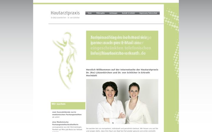 Screenshot of hautaerzte-erkrath.de