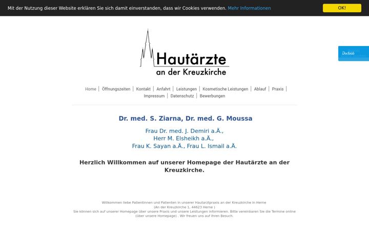 Screenshot of hautaerzte-kreuzkirche.de