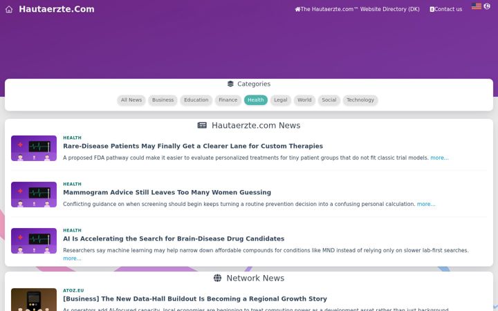 Screenshot of hautaerzte.com
