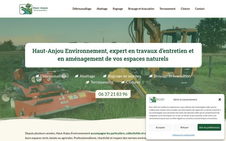 Screenshot of hautanjou-environnement.fr