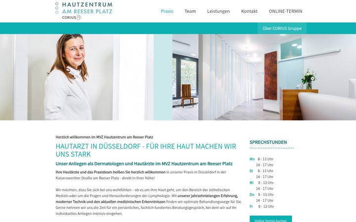 Screenshot van hautarzt-duesseldorf.de
