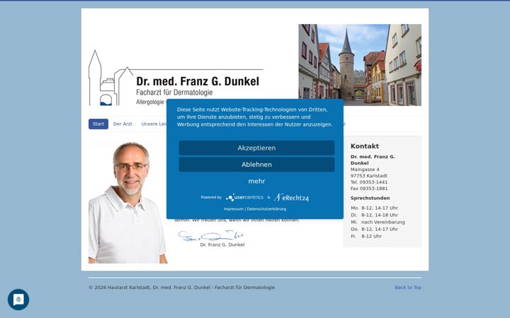 Screenshot von hautarzt-dunkel.de