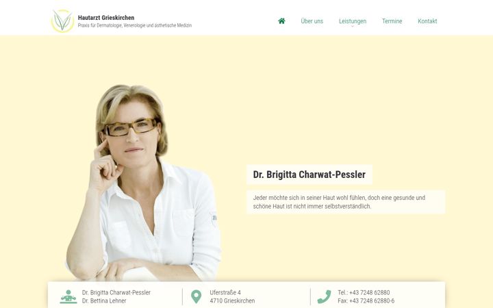 Screenshot of hautarzt-grieskirchen.at