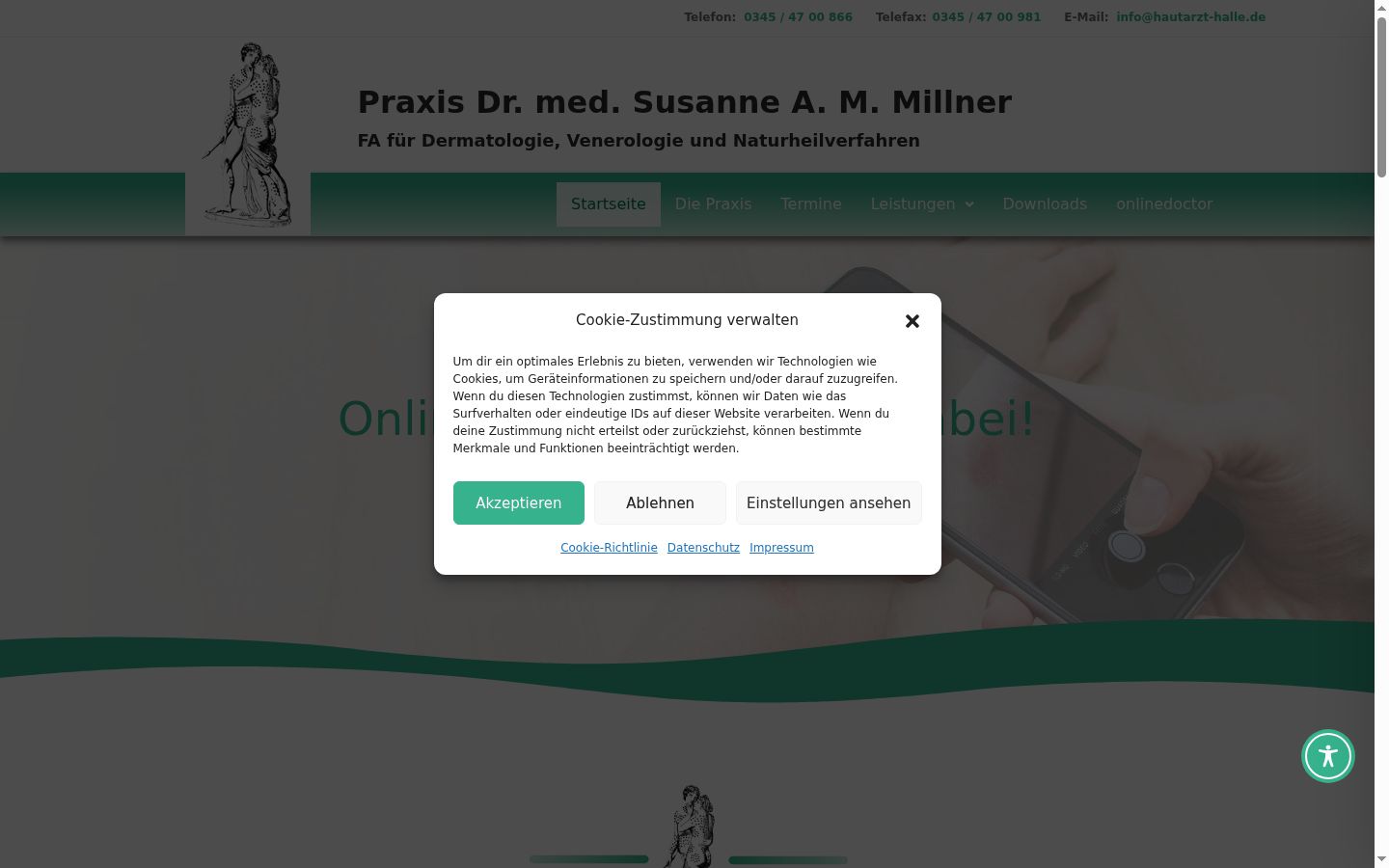 Snimka zaslona bannera za privolu prikazanog prije bilo kakve interakcije
