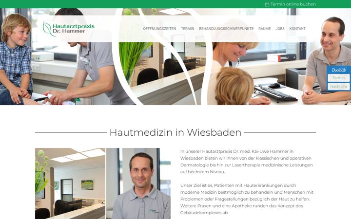 Screenshot van hautarzt-hammer.de