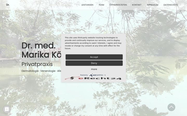 Screenshot of hautarzt-koeberich.de