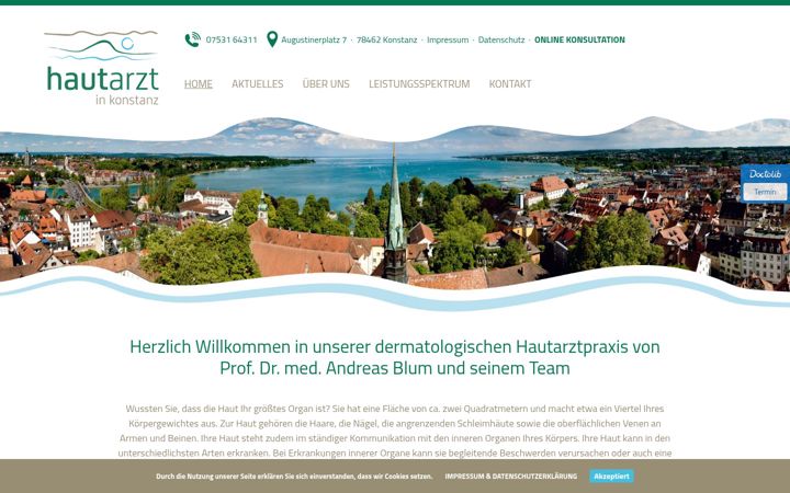 Screenshot of hautarzt-konstanz.de
