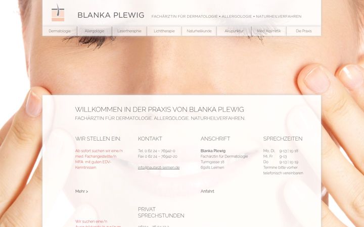 Screenshot van hautarzt-leimen.de