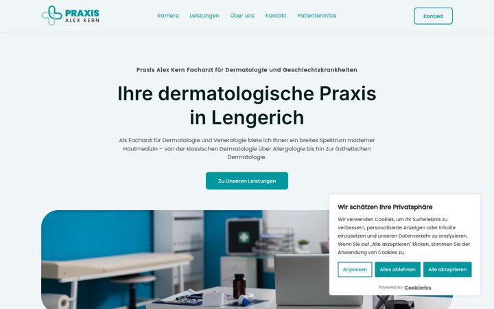 Screenshot van hautarzt-lengerich.de