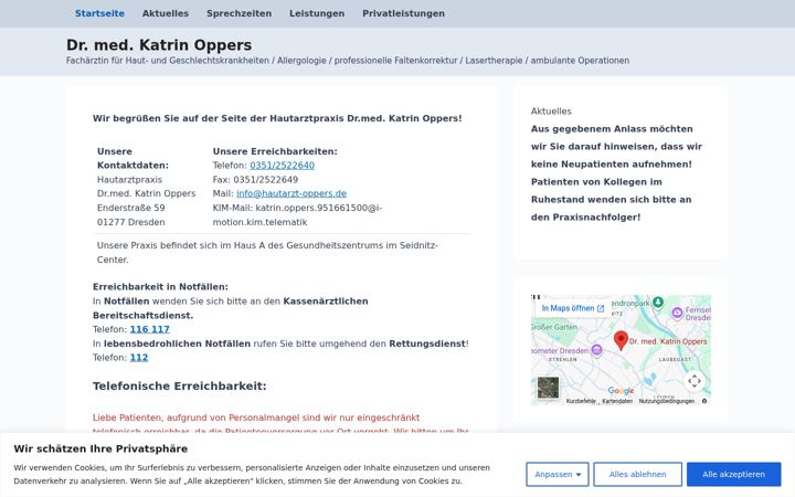 Screenshot von hautarzt-oppers.de