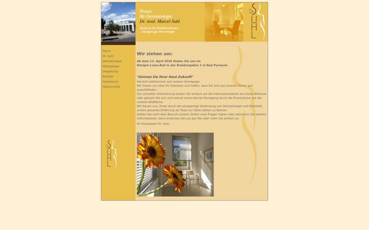 Screenshot of hautarzt-pyrmont.de