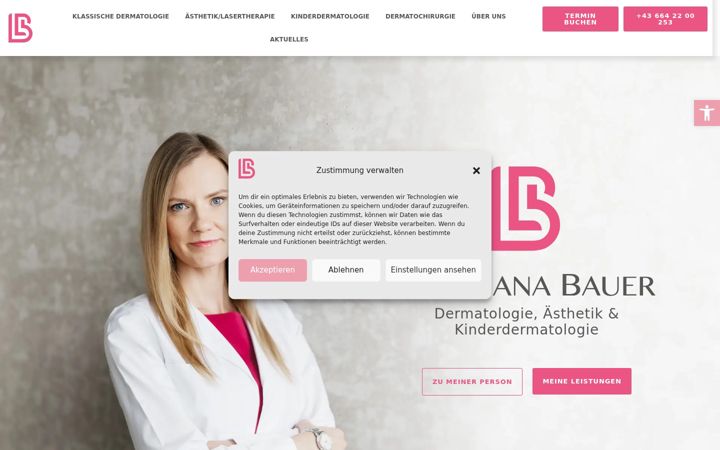 Screenshot of hautarzt-schoenbrunn.at