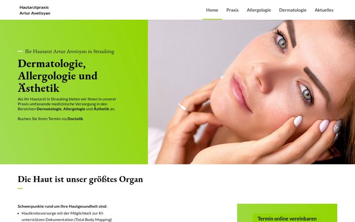 Screenshot van hautarzt-straubing.de