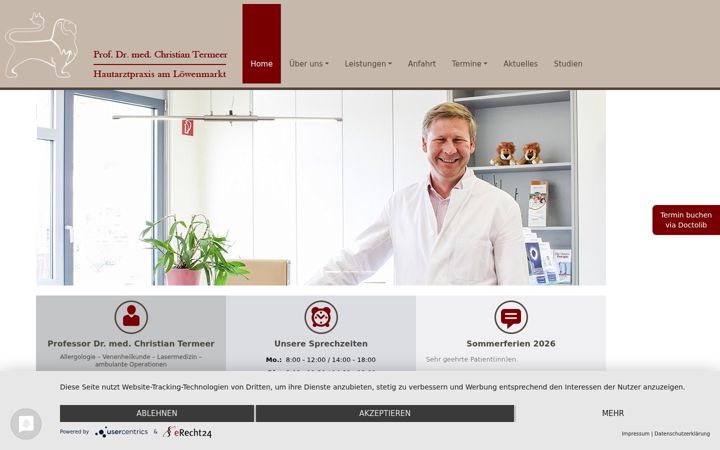 Screenshot of hautarzt-termeer.de