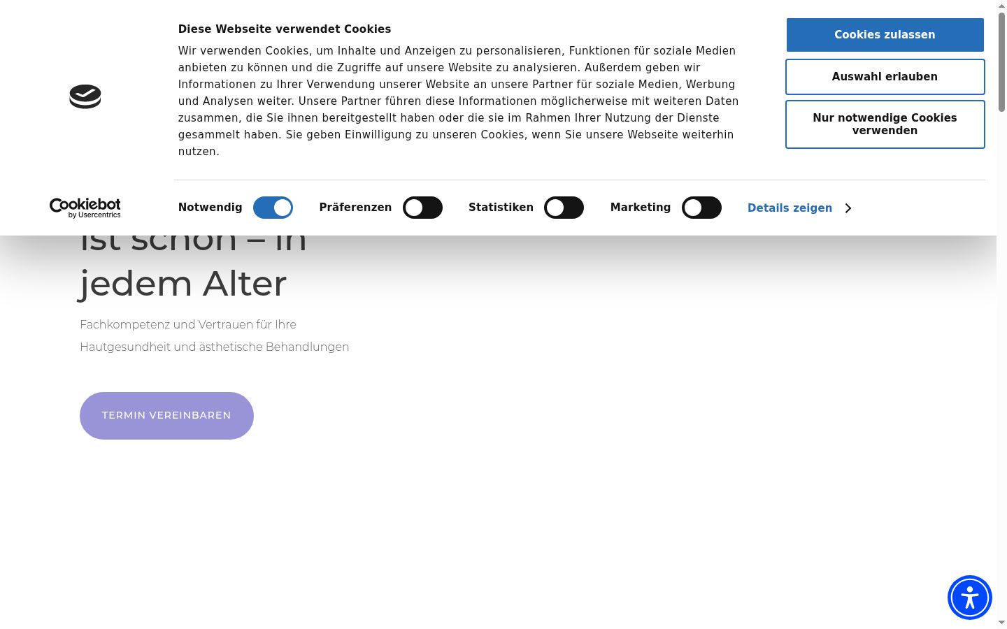 Screenshot van de toestemmingsbanner zoals getoond vóór enige interactie