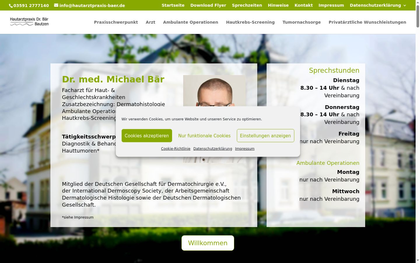 Screenshot van de toestemmingsbanner zoals getoond vóór enige interactie