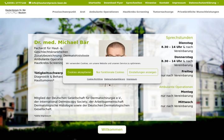 Screenshot of hautarztpraxis-baer.de