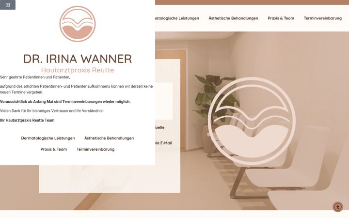 Screenshot of hautarztpraxis-reutte.at