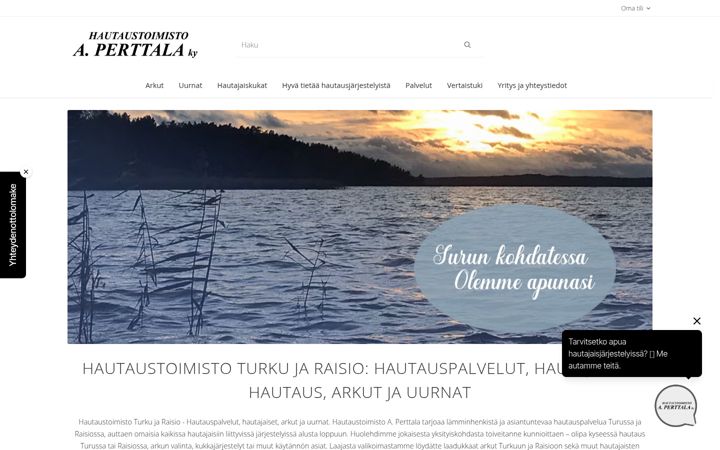 Screenshot of hautausperttala.fi