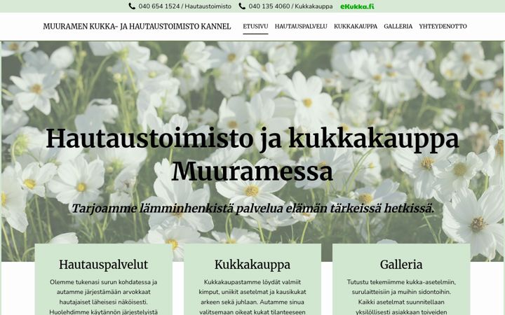 Skærmbillede af hautaustoimistokannel.fi