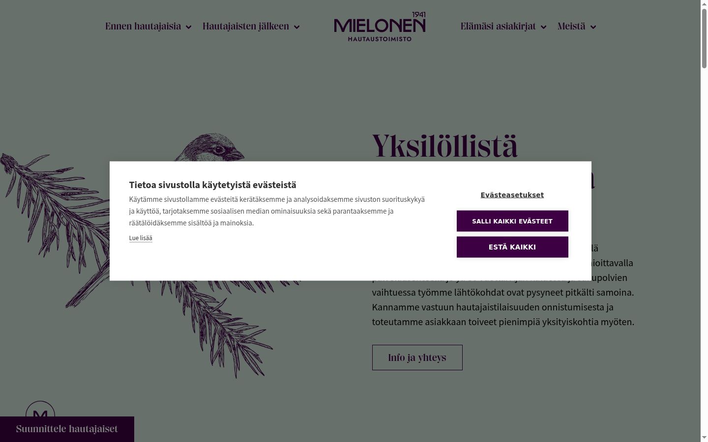 Screenshot tal-banner tal-kunsens muri qabel kwalunkwe interazzjoni