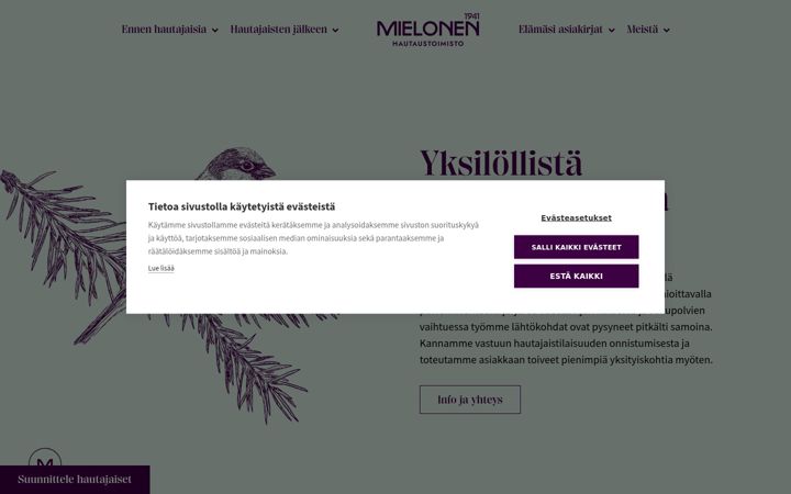 Screenshot of hautaustoimistomielonen.fi