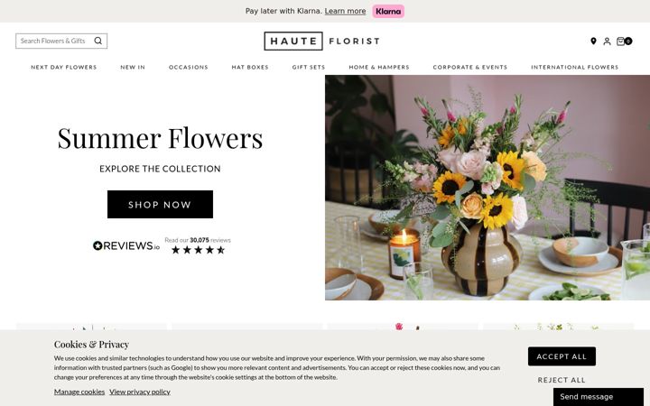 Screenshot of hauteflorist.co.uk