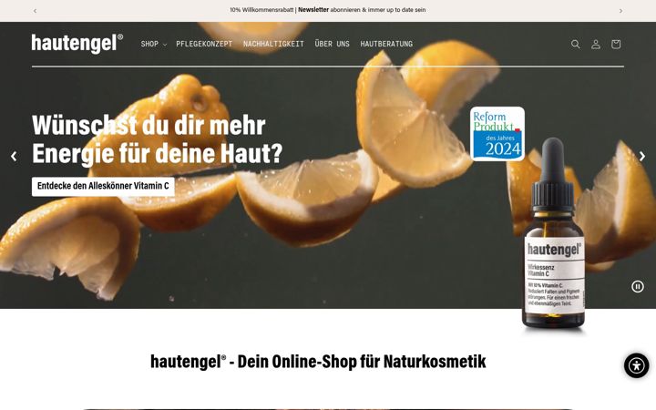 Screenshot of hautengel-kosmetik.com