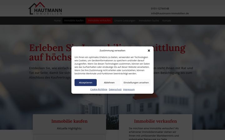 Snimka zaslona za hautmann-immobilien.de