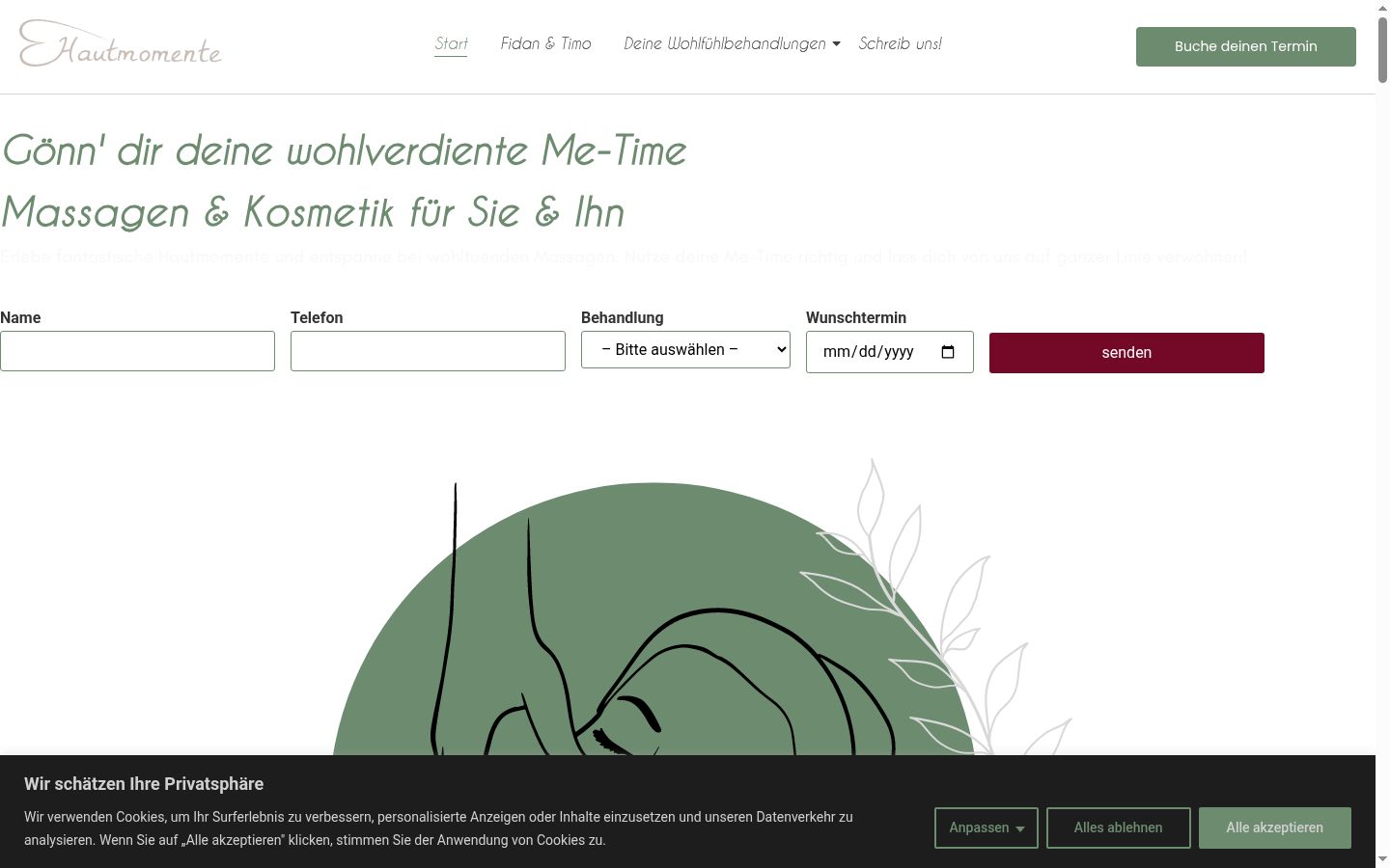 Screenshot des Einwilligungsbanners vor jeglicher Interaktion