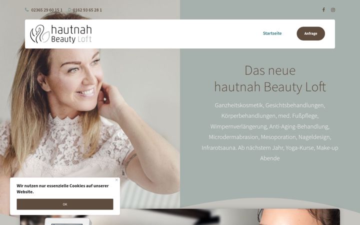 Screenshot of hautnah-beautyloft.de