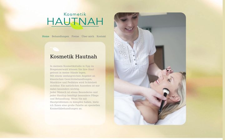 Screenshot of hautnahkosmetik.at